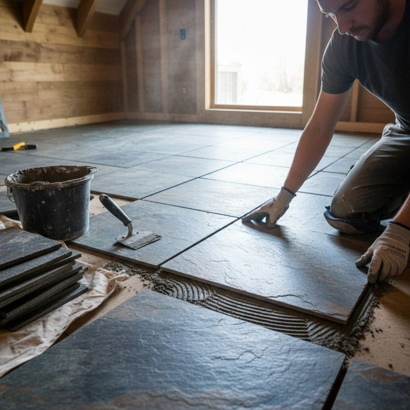 Slate Floor Installation detail